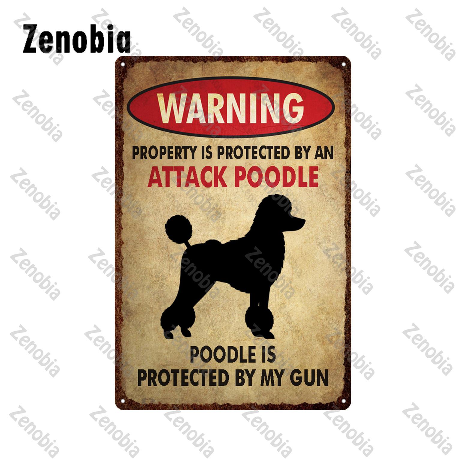

Собака Попередження Металевий знак Тварини Металевий плакат Власність захищена ротвейлером Ретро жерстяні знаки Зоопарк Будинок Людина Печера Декор стін 20x30cm