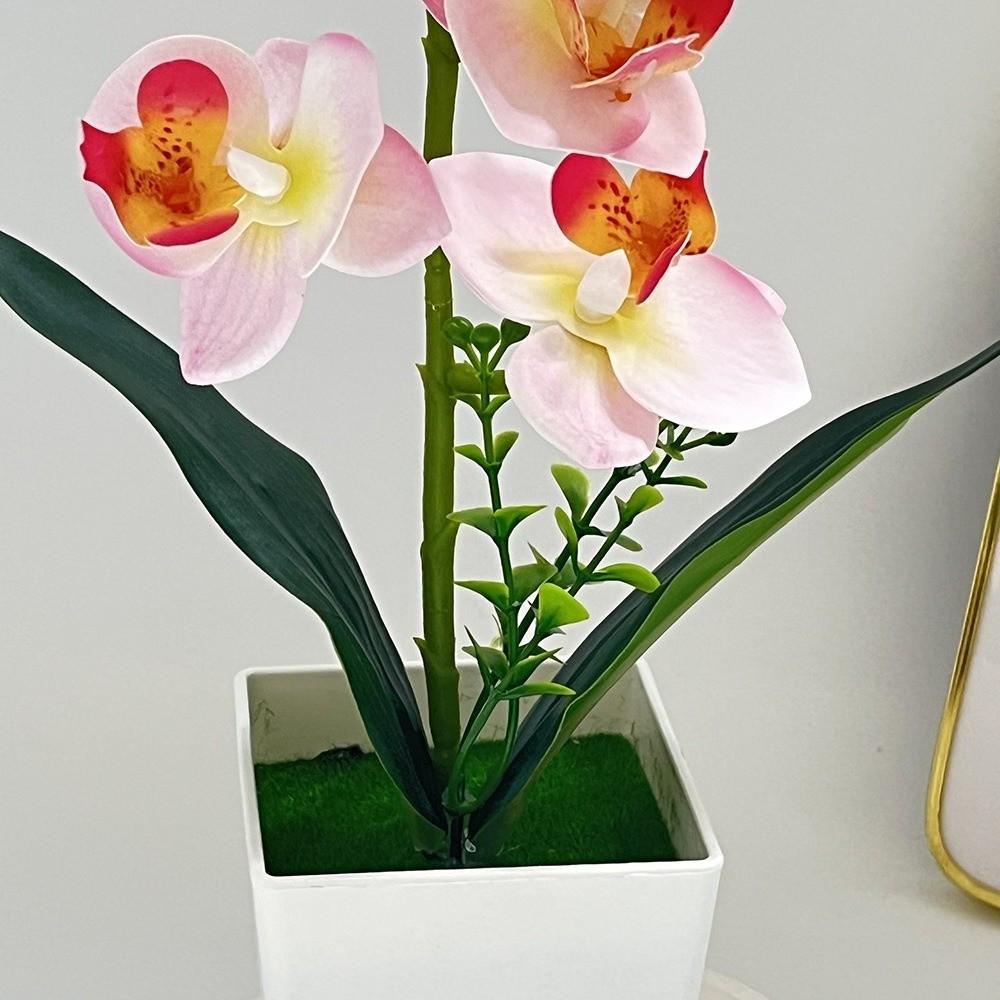 Phalaenopsis Artificial Faux Plants Multi-Bloom Bonsai Living Room Ornaments