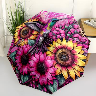 Hummingbird Automatic Folding Umbrella Compact & Lightweight for Outdoor Adventures Daily Use Birthday Christmas Travel Umbrella Durable 8 Bone Design