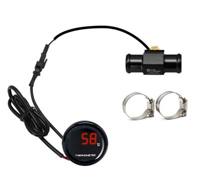 Univerzální motocyklový teploměr přístroje teplota vody teplota LED digitální displej měřič s 16mm teplotním senzorem adaptérem