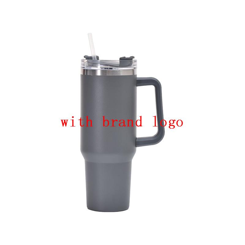 With Logo 40 Oz Tumbler with Handle Insulated Mugs With Lids and Straws Stainless Steel Coffee Tumbler Cups Water