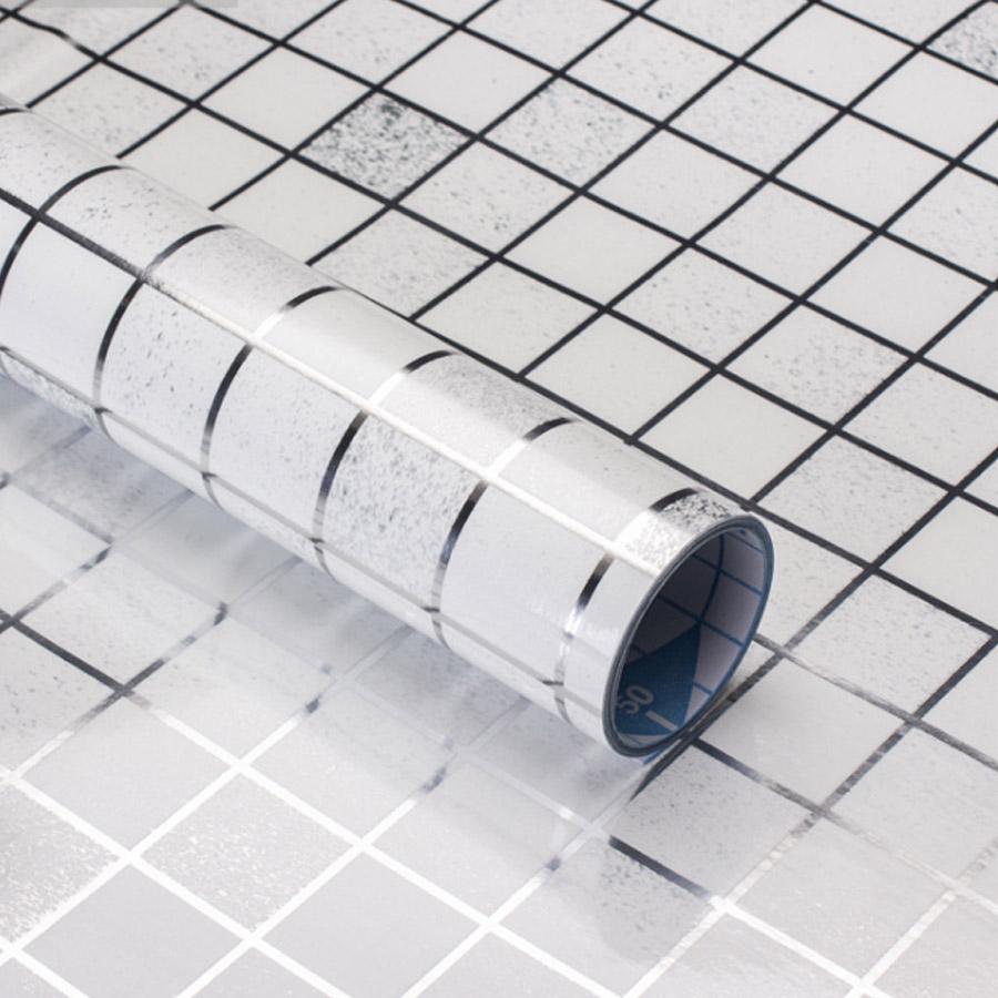 0.45x3M Mosaic Anti Oil Temperature Resistant Kitchen Wallpaper Cooktop Countertop Drawer Aluminum Foil Waterproof Wall Stickers