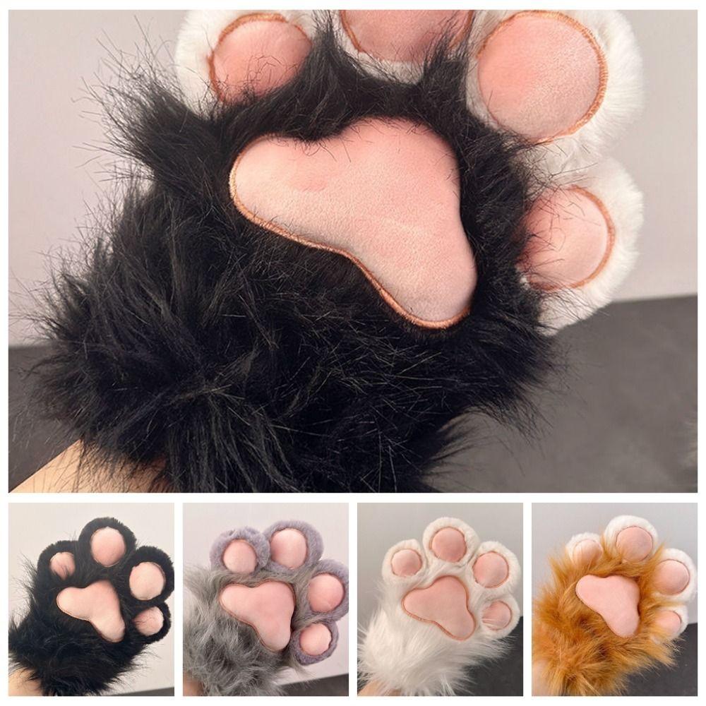 Cartoon Plush Cat Paw Gloves Fursuit Kigurumi Cosplay Props Cute Cat Claw Mittens  Gifts