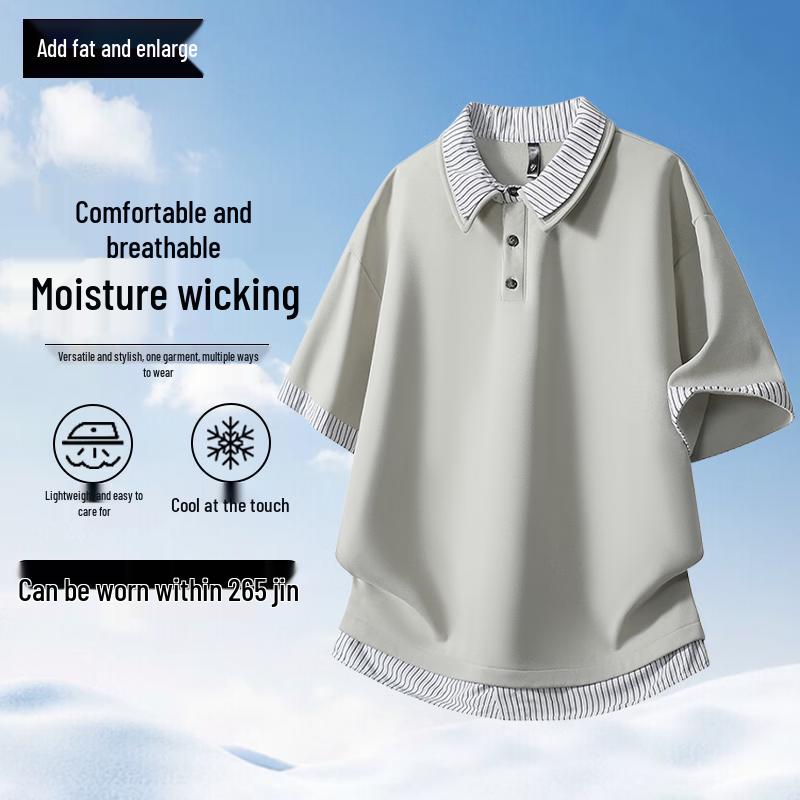Men s Plus Size Casual Polo T-Shirt L