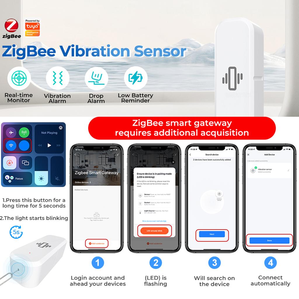 Reinscer Tuya Zigbee 3.0 Smart Detectoren Deursensor Smart Life Home (4