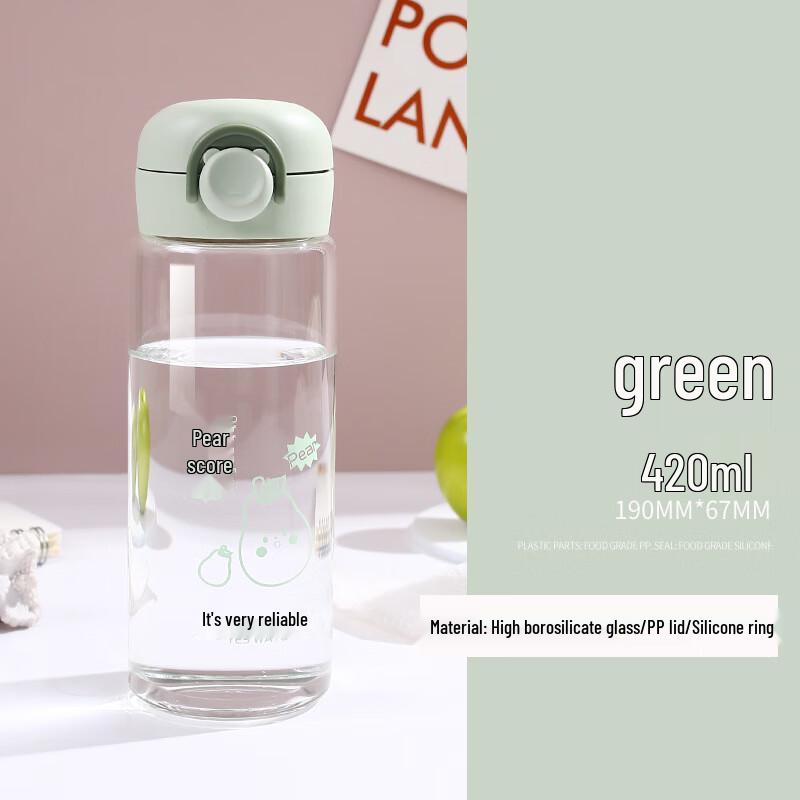 Portable Heat-Resistant Glass Water Bottle with Lid