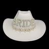 Elegant Pearl Embellished Cowgirl Hat for Halloween and Costume Parties