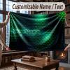 Abstract Geometric Theme Throw Blanket Custom Name Text Personalized Blanket Soft Cozy Blanket for Home Sofa Bed