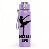 1PC Dance Is My Life Dancer Silhouette 750ml Color Plastic Sports Water Bottle Leakproof Flip Straw Lid Suitable for Sports Office Home Use