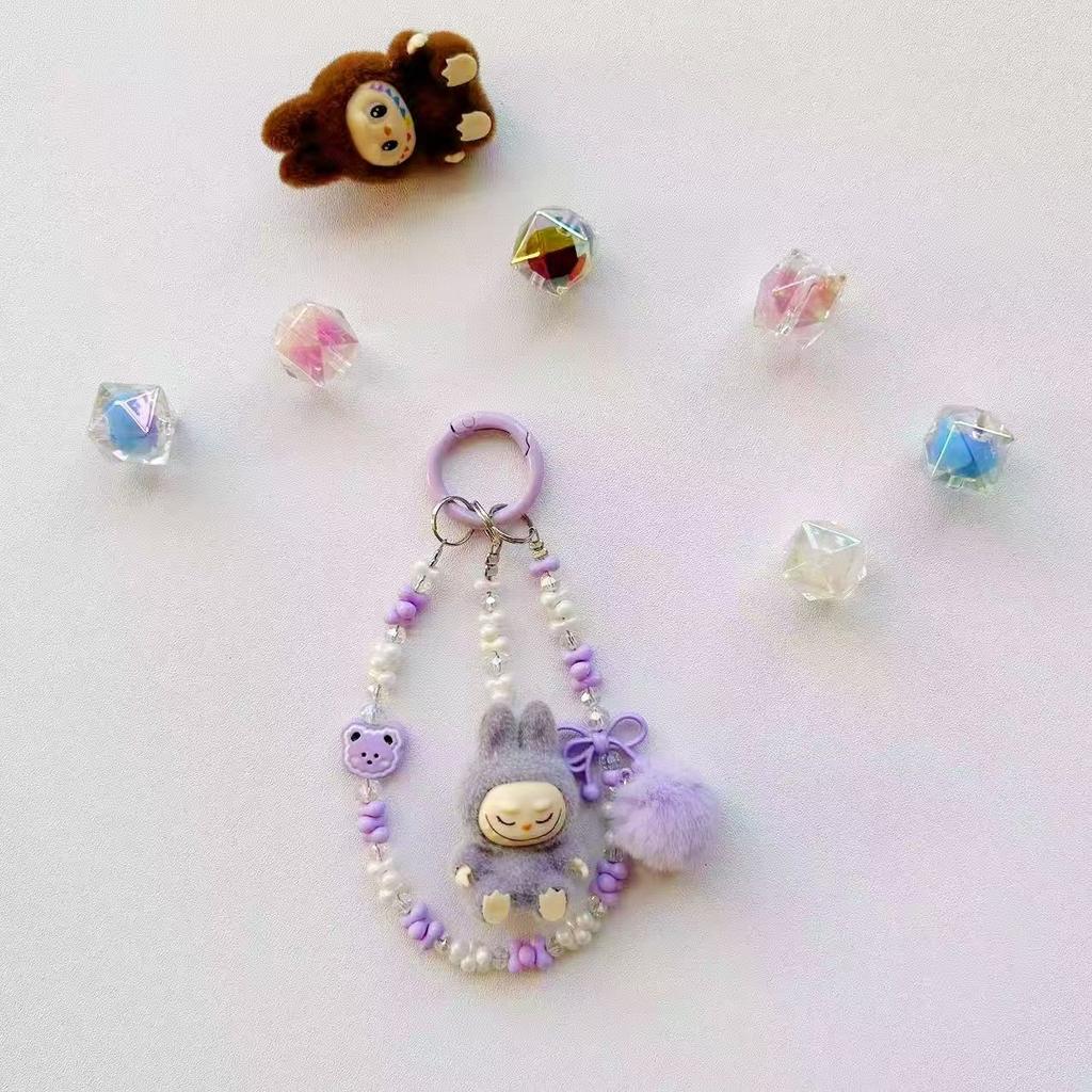 Plush Mini Labubu Phone Chain Backpack Pendant Keychain Gift Cute