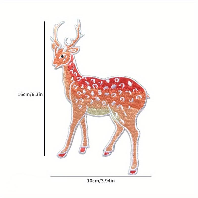 Embroidered Plum Blossom Immortal Deer Embroidered Fabric with Adhesive Backing Chinese Style Hanfu DIY Creative Patch Patches