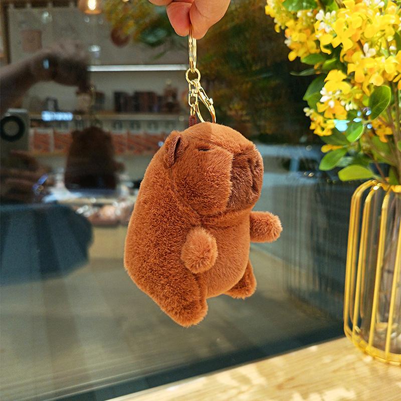 

Мультяшная милая плюшевая игрушка капибара декомпрессионный брелок кавайные животные брелок рюкзак украшения аксессуары подарки на день рождения