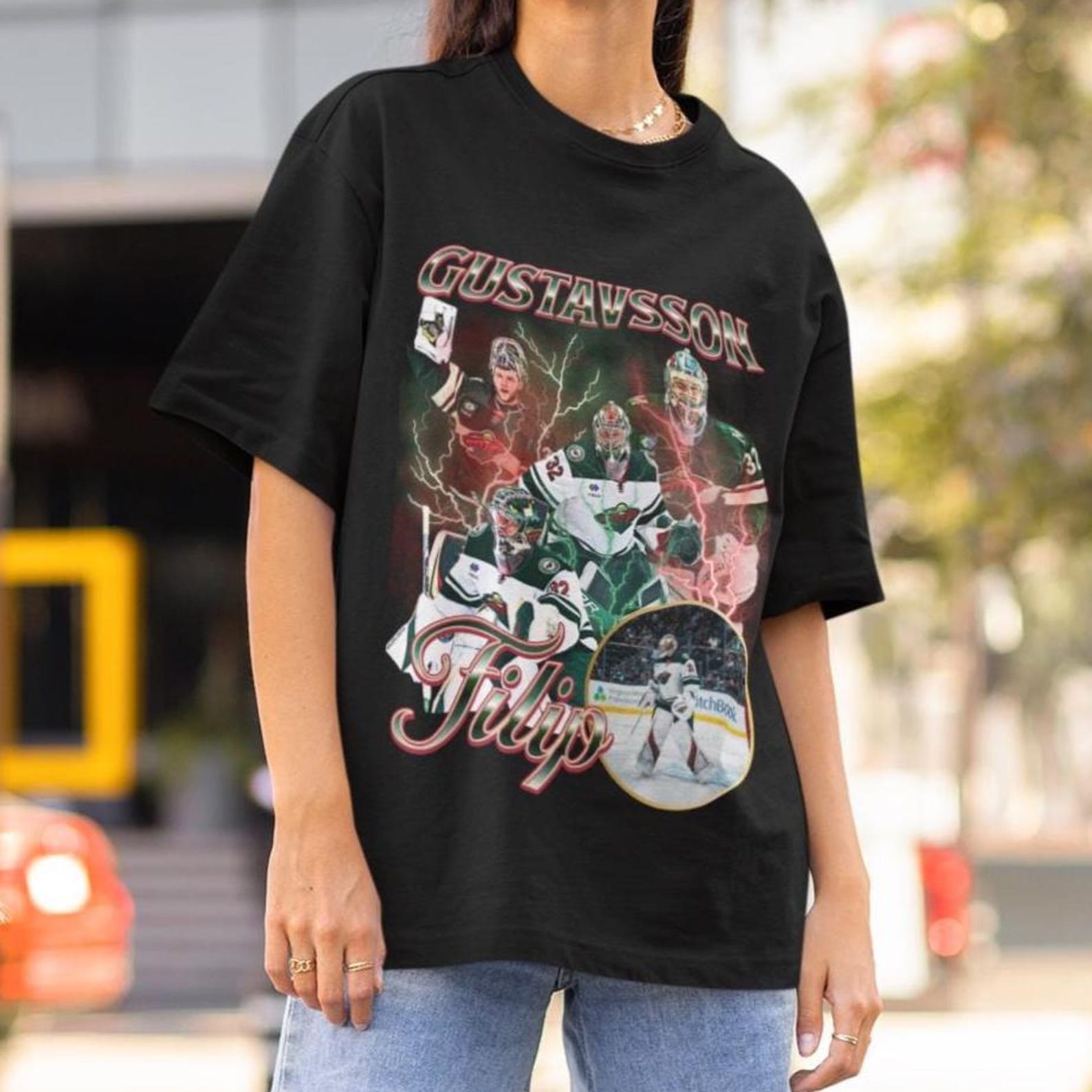 Filip Gustavsson Shirt Vintage Minnesota Wild NHL Fan Hockey Design Retro Bootleg Gift Classic Graphic Tee Unisex T-Shirt Limited Edition 2XL