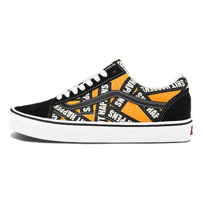 Old Skool Series Letter Low-Top Skateschuhe Unisex Sneakers Schwarz Gelb VN0A4U3BWTX