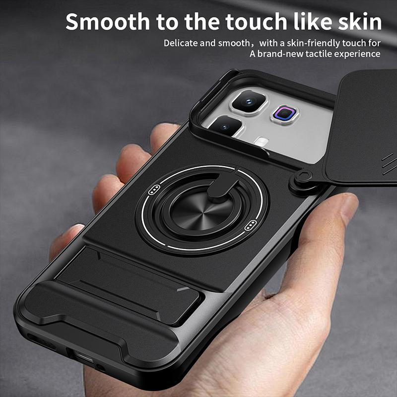 Copertura scorrevole per fotocamera per custodia Infinix Note 60 Pro 5G con supporto ad anello integrato