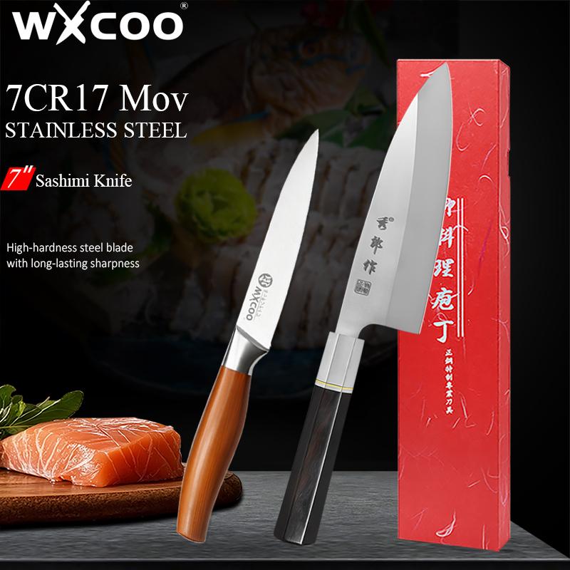 WXCOO Professional Japanese Knives Kitchen Sushi Salmon Slicing Chef Knife Sashimi Knife Meat Cutting Fish Slicing Cooking