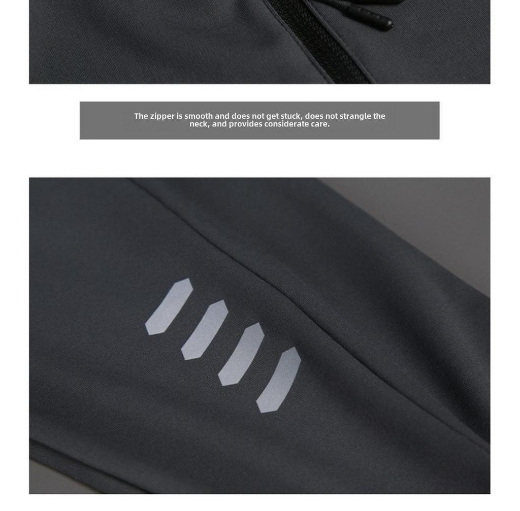 Men's Autumn Stand-Up Collar Cycling Top: Elastic, Sun-Protective, Long-Sleeve, Fitness & Running Zipper Shirt