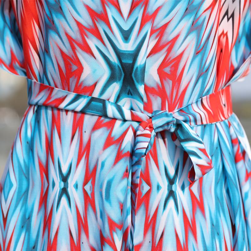 Elegant Summer Casual Dress for Women Vintage Clothes Short Sleeve Loose Long Dress
