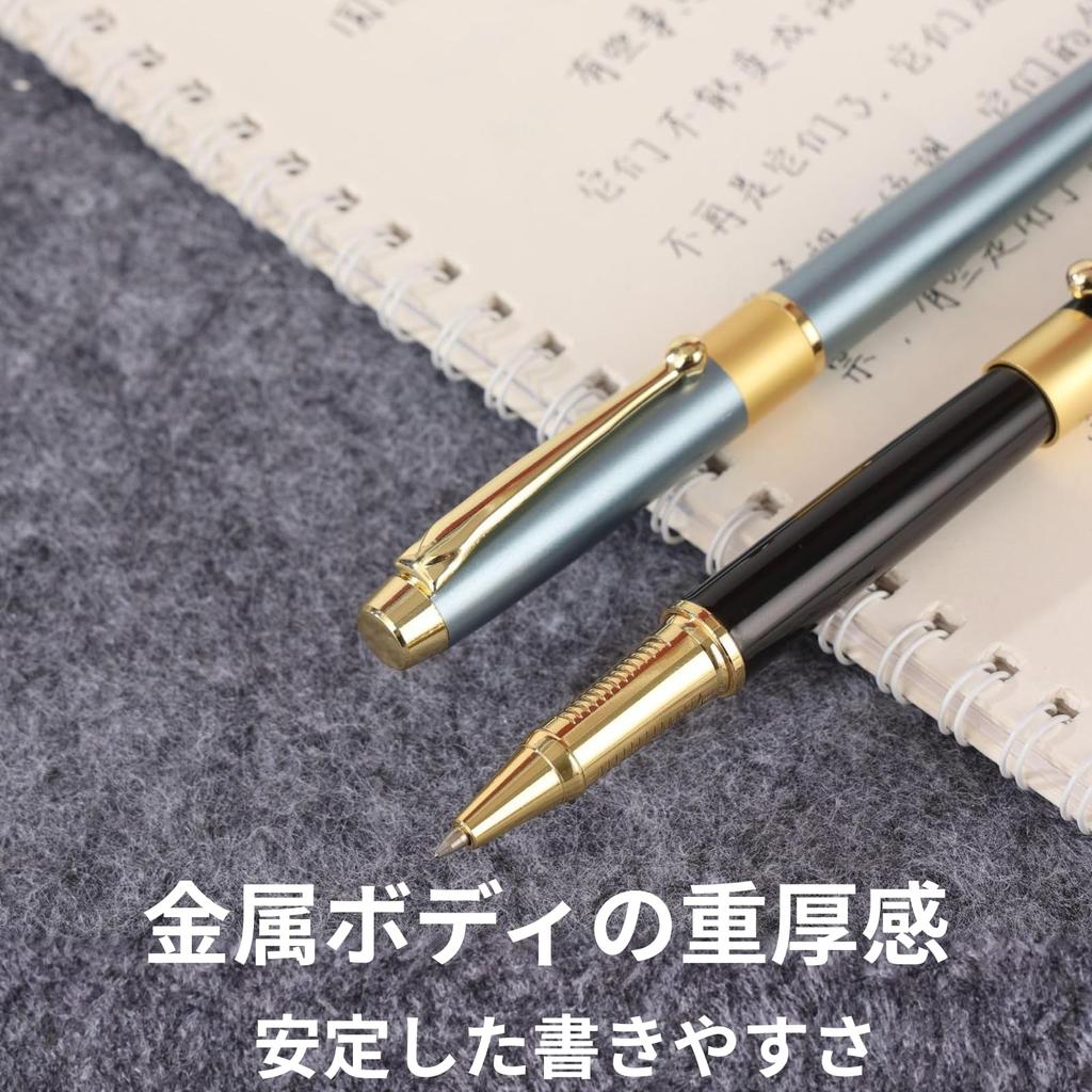 [Zenshell] Ballpoint Pen Premium Metal 0.5mm Oil-Based black Ink Business Signature Signing Heavy Feel Smooth With 2 Refills Stylish Gift for Men