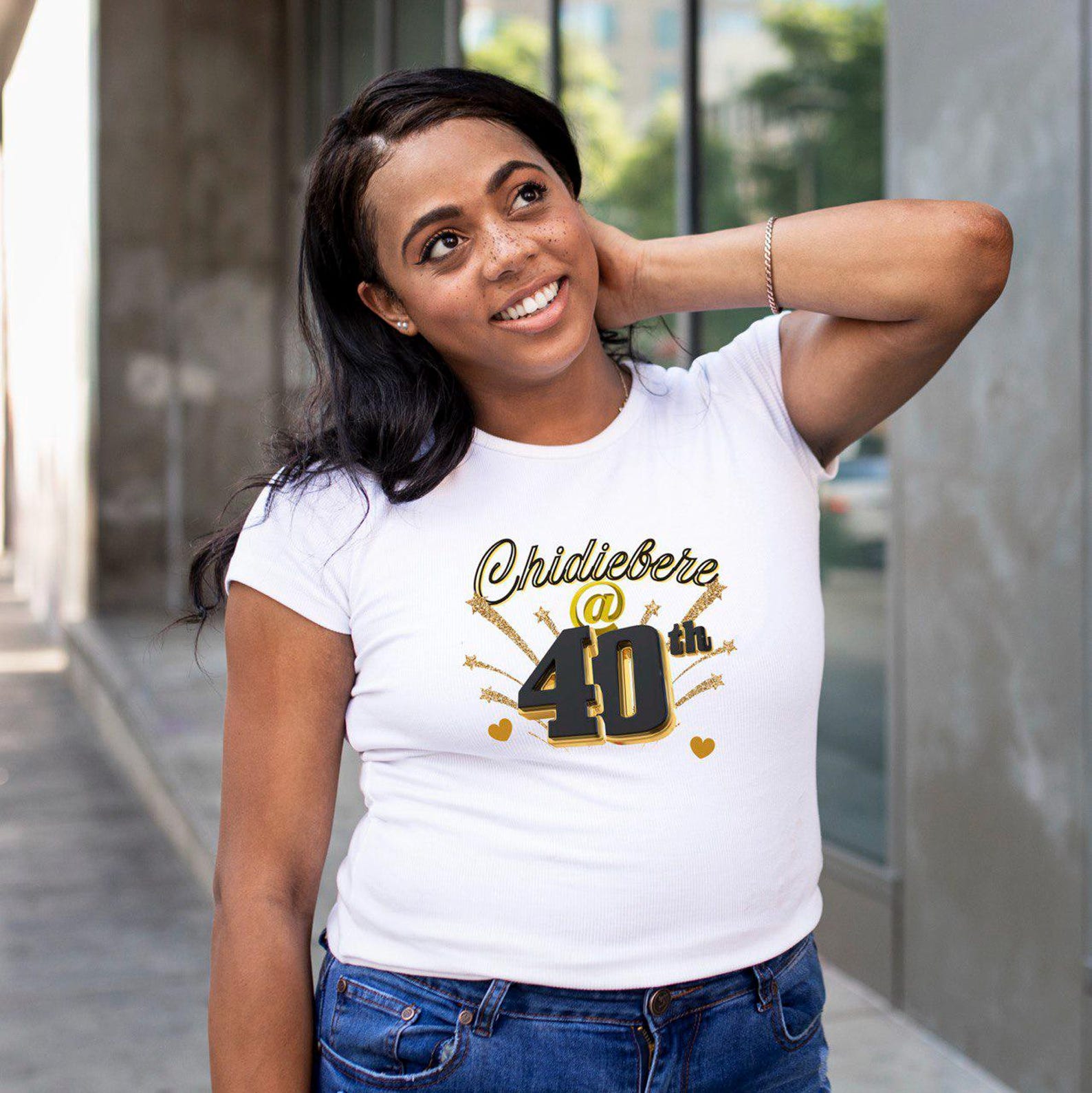 40th Birthday Tee: Custom Graphic, Unisex Heavy Cotton T-Shirt L