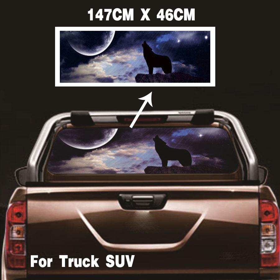 Car Truck SUV RearWindow Sticker Starry Sky Wolf Graphic Decal