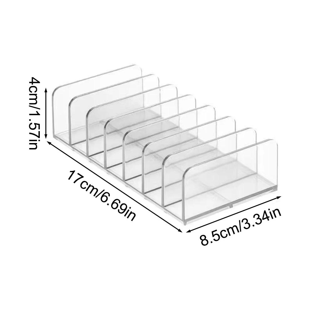 

1pcs Dressing Table Cosmetics Storage And Arrangement Storage Rack Desktop Partition Transparent Makeup Eye Shadow Storage Box Large