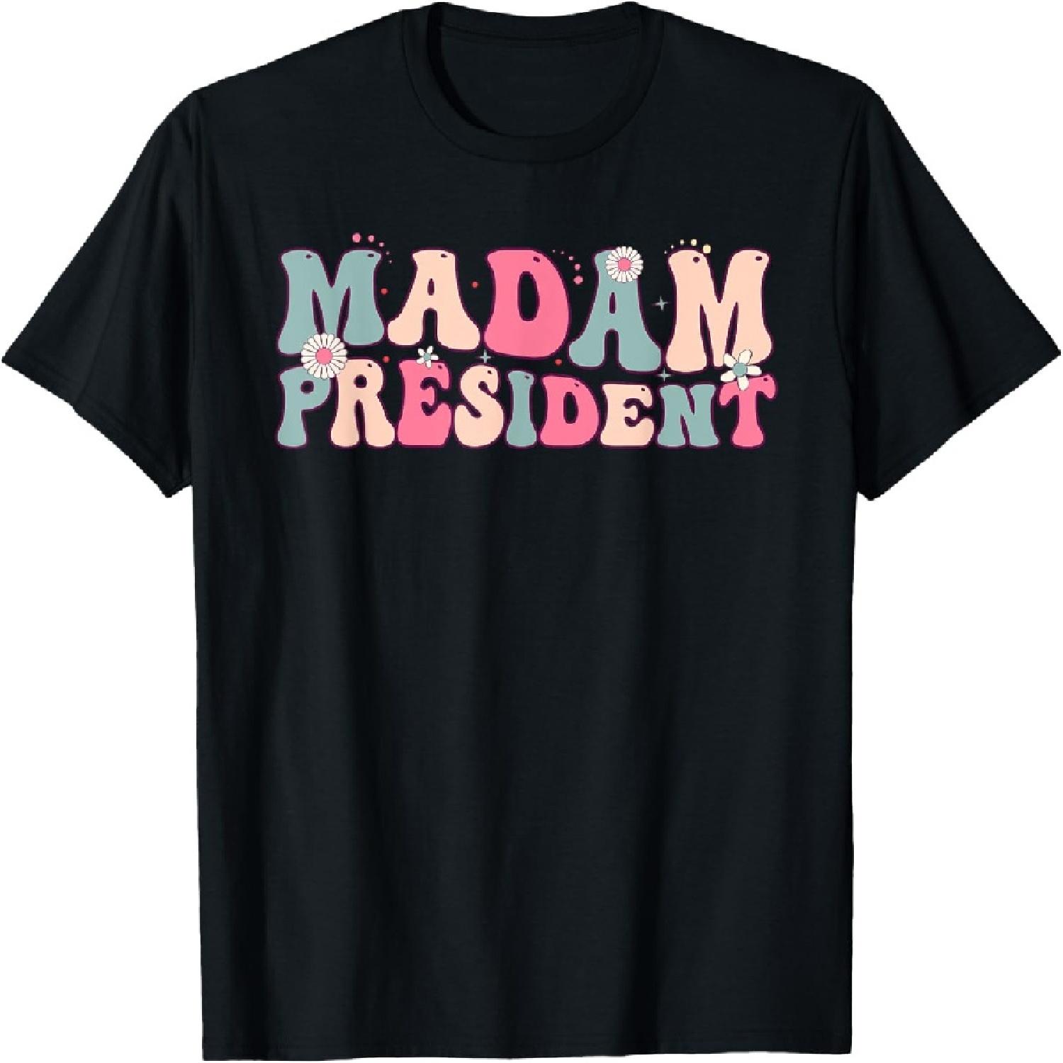 

Madam President for Women Girls Feminine Script Groovy T-Shirt XXXXXL різнокольоровий