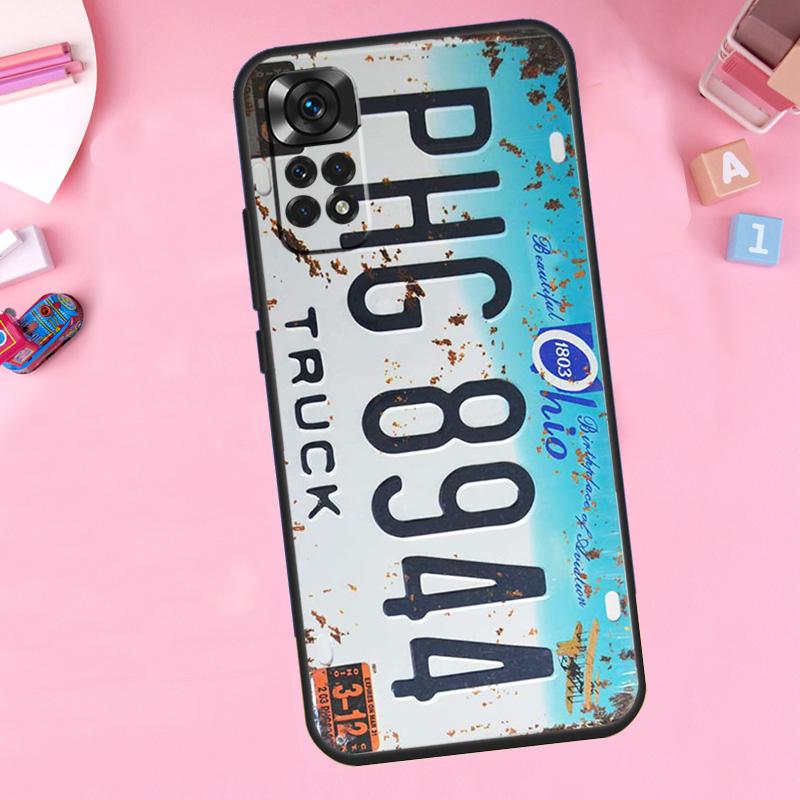 Retro Funny License Plate For Xiaomi Redmi Note 14 10 11 12 13 15 Pro Plus Phone Case For Redmi 15C 14C 10C 12C 13C 15