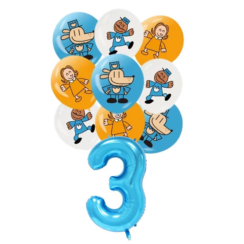 Cartoon Dog Man Theme Balloon Birthday Party Decoration Sherlock Dog Party Supplies Tableware Sets Popcorn Box Banner Plates
