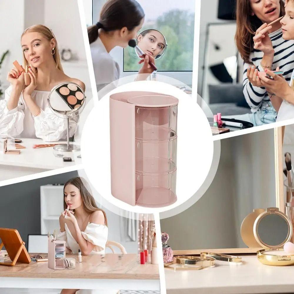 3-Layer Makeup Brush Holder Large Capacity Cosmetic Storage Box Jewelry Organizer Box  Beauty Egg