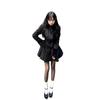 Korean Style Chic Waist-Cinching Woolen Coat - Long-Sleeved Padded Jacket for Women