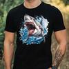 Mens Watercolour Shark Motif Cotton T-Shirt Size XS To 5XL-