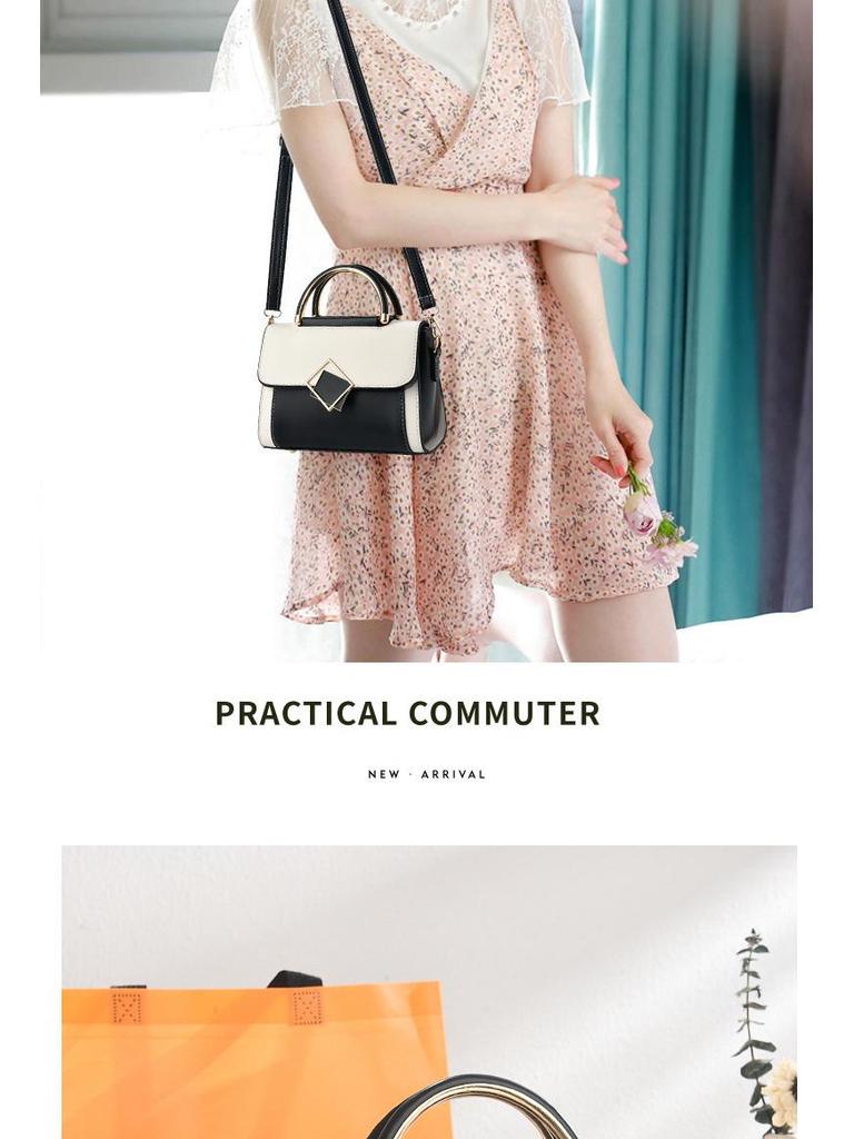 Geantă de mână mică pătrată cu blocuri de culoare pentru femei - Modă 2025 Geantă crossbody și de umăr