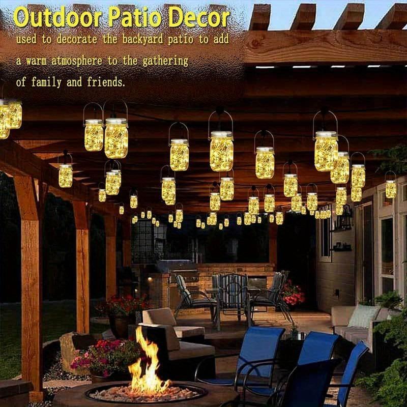 8pcs Plastic Mason Jar Set with Hooks for DIY String Lights Floral & Home Decor Dinner Parties Table Settings Outdoor Decoration
