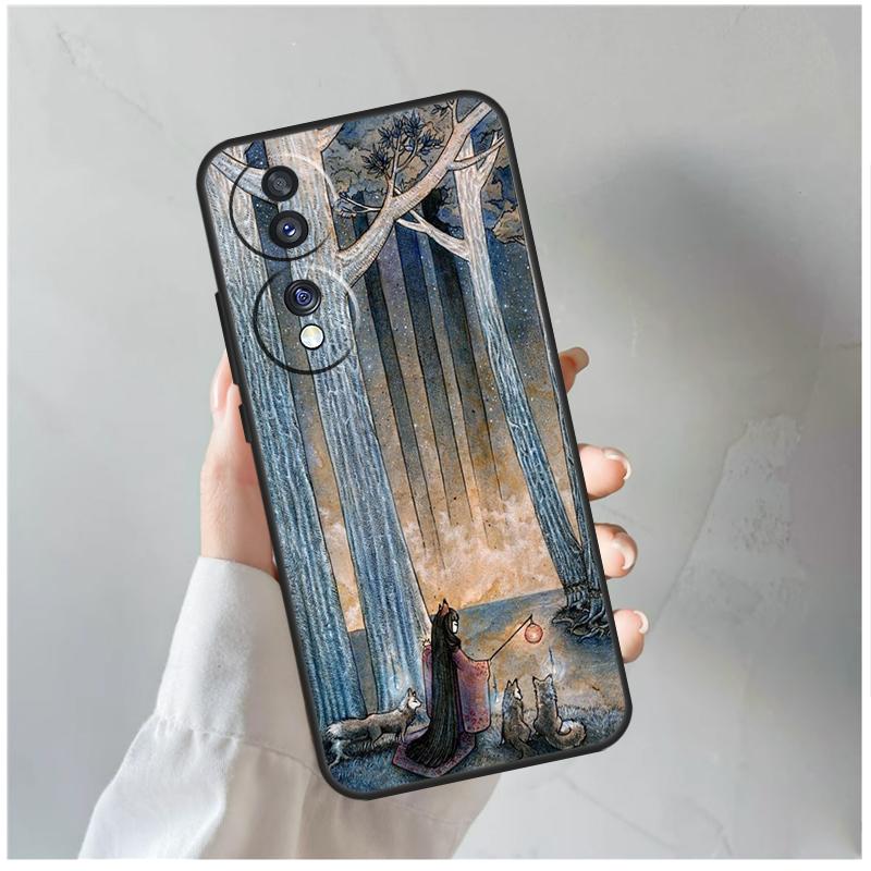 Kitsune Fox Art Case For Honor Magic 6 Pro 50 70 90 Lite Magic 5 Pro X7 X8 X9 X6a X7a X8a X9a X8b X9b Cover