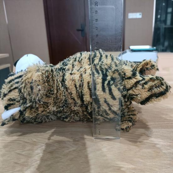 Stuffed Tiger Dog Chew Toy Boredom Reduction Squeaky Tiger Plushie Handmade Soft Dog Teething Interactive Forest Animal Toy Pet Supplies