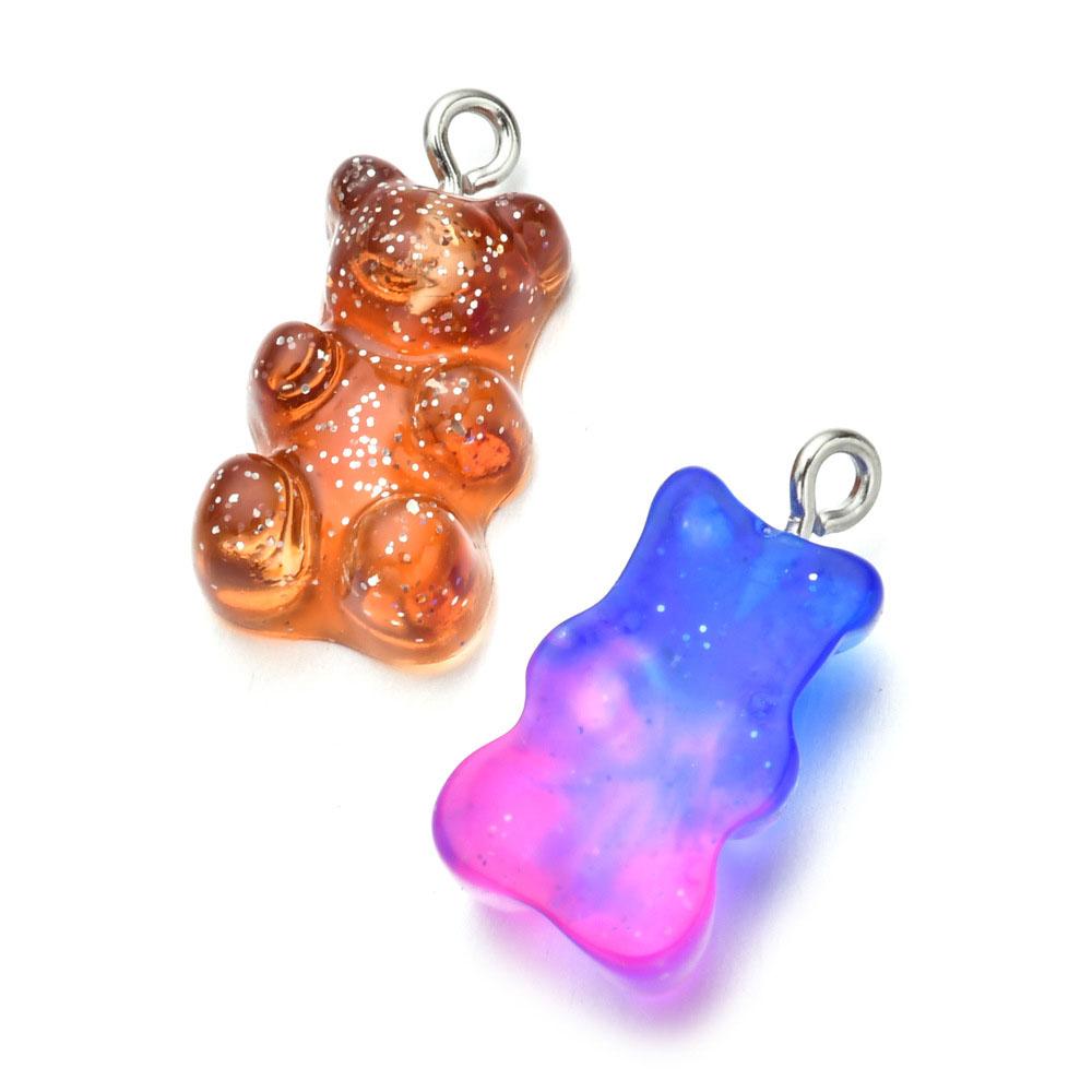 Cartoon For Earrings Necklace Making Gummy Bear Pendant DIY Decoration Charms Jewelry Findings