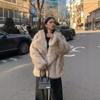 Fur Jacket Femininity Mink Medium and Long Fox Hair Loose Street Plush Coat Autumn and Winter