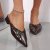 Puntige Platte Pantoffels Schoenen Dames Mode Schoenen Zomer Mules Sandalen 2026 Jurk Geplooide Slingback Slides Nieuwe Dames Slippers