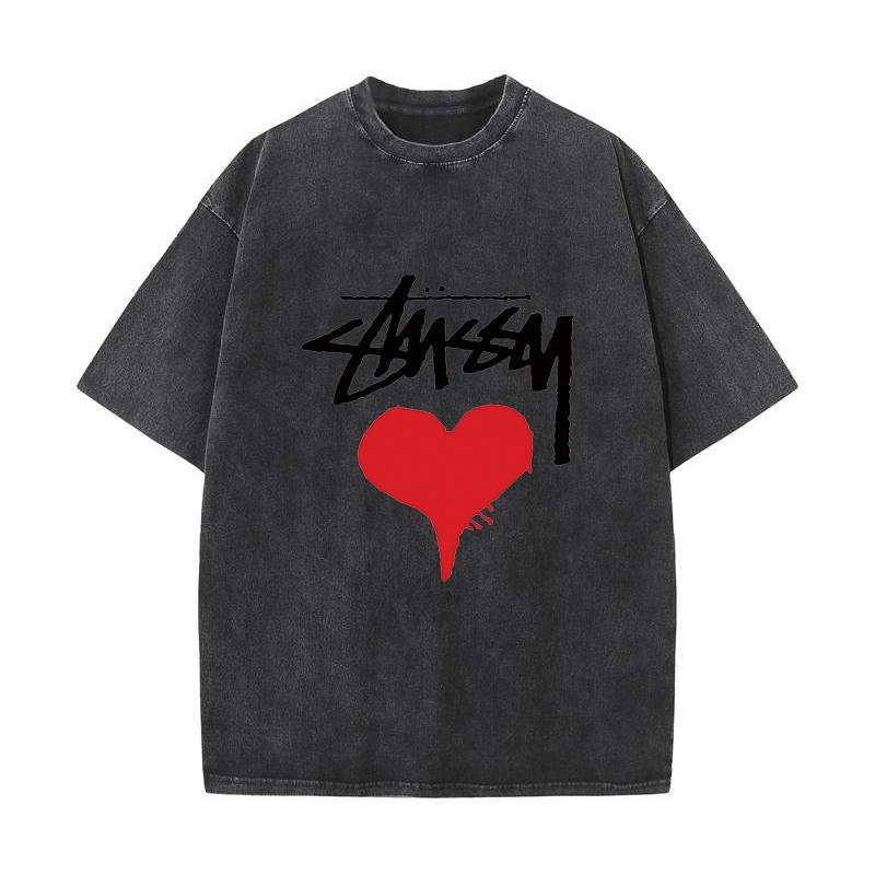 

XH+106 MINISO 2026 Summer Vintage Wash Printed Pure Cotton Shoulder Style Men s and Women s Round Neck Short Sleeved Couple T-shirt S