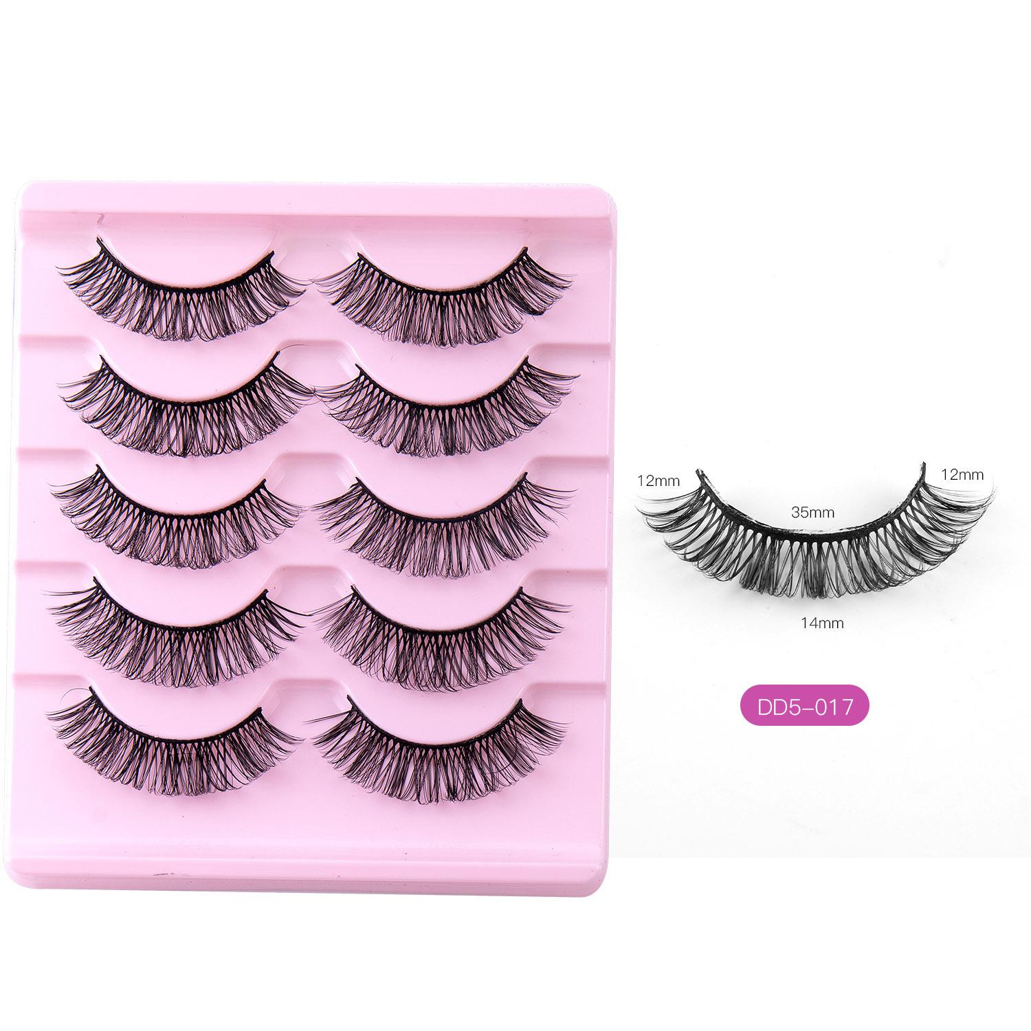

Large Volume D-Curl False Eyelashes 5 Pairs Of Multi-Layer Dense Cross Natural Chemical Fiber Eyelashes