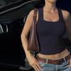 2025 Summer Women's Ribbed U-neck Bound Edge Sleeveless Slim Fit Vest