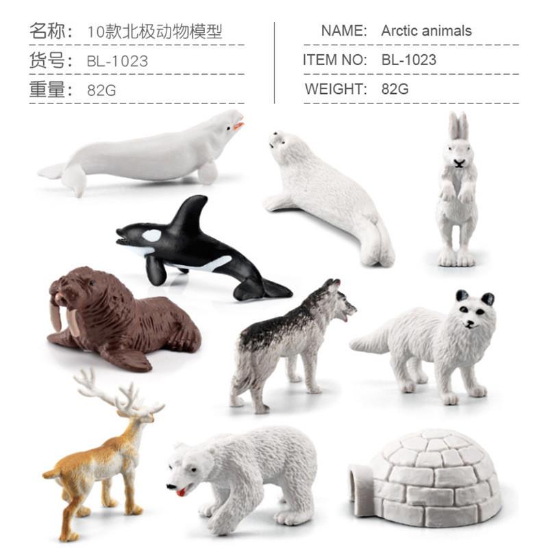 

Arctic Winter Animal Model Set With Realistic White Whale Seal Husky Figurines For Kids