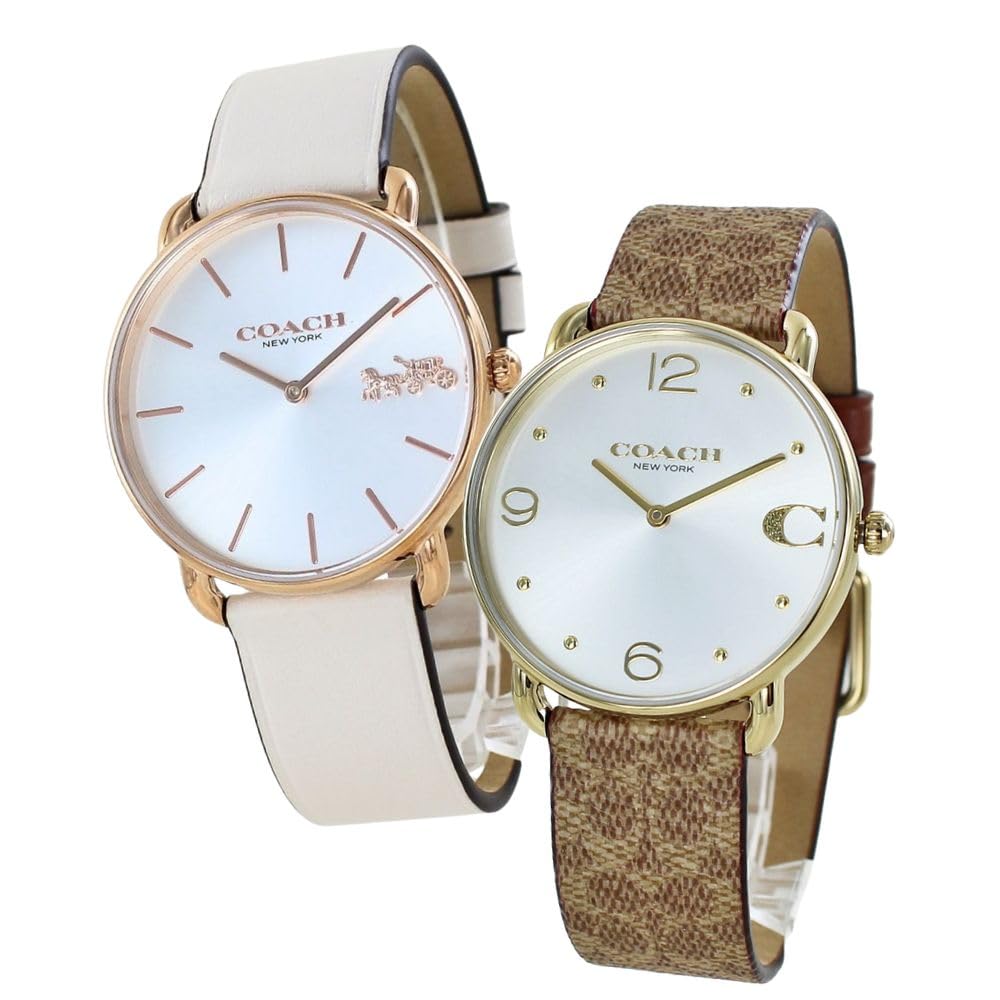 

Watch Pair Watch Storage Box Elliott Same Size Pair Watch Unisex Slim Thin Leather Strap Ivory Brown 1450438014504205 [Coach] Men s Women s [Item]