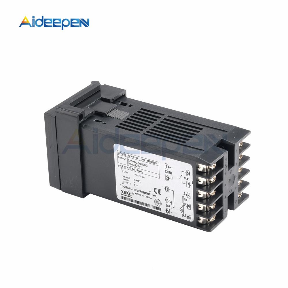 Digital PID Temperature Controller REX-C100 REX C100 Thermostat + 40DA SSR Relay+ K Thermocouple 1m 2M Probe RKC
