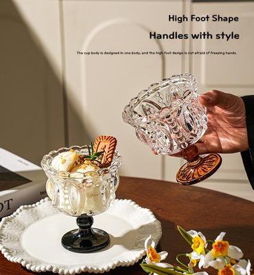 Tall Ice Cream Cup, Crystal Dessert Bowl , Tall Mousse Cup, Yogurt Pudding Glass