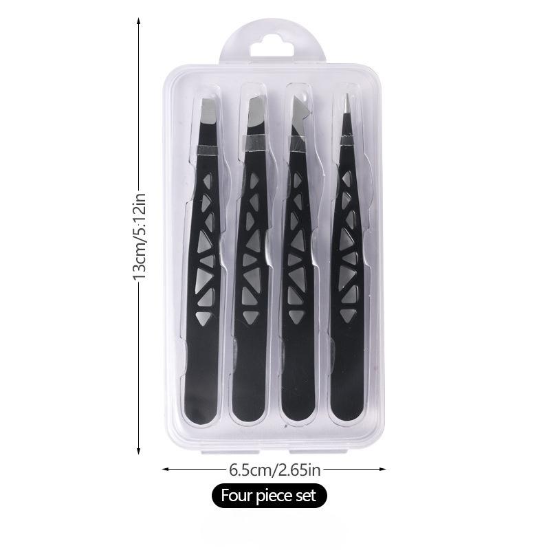 High-Precision Stainless Steel Hollow Iron Tower Tweezers 96 Clip Eyebrow Set Hair Removal Eyebrow Tweezers