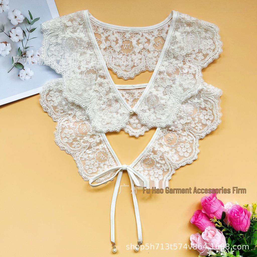 Frühling-Sommer Bestickter Wollkragen: Vielseitiges, altersreduzierendes Strickaccessoire