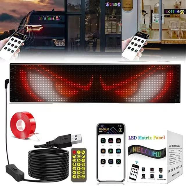 Bluetooth-Enabled LED Car Display: Soft, Flexible USB-Powered Screen for Window Advertising