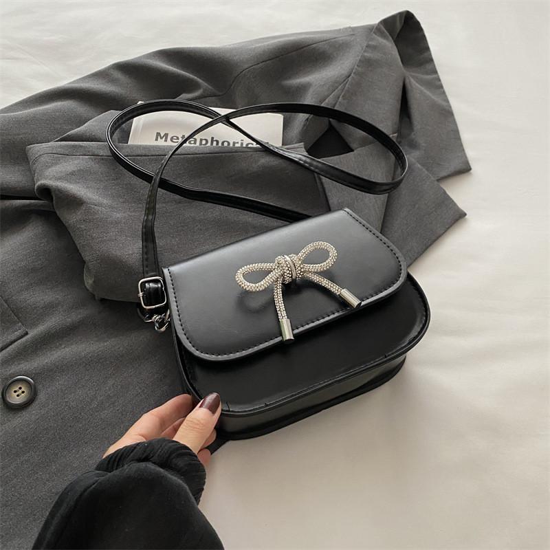 Chic French-inspired Pu Leather Crossbody Bag For Women Stylish Summer 2024 Shoulder Bag With Bowknot